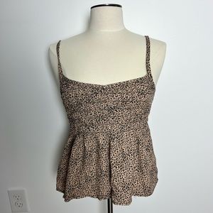 Urban Romantics Romantics Cheetah Print Smocked Tank